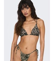 ONLY Brown Leopard Print Triangle Bikini Top